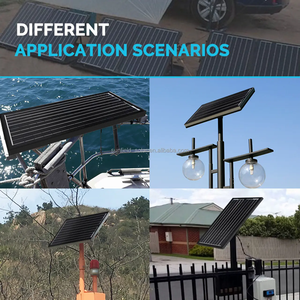 ソーラーパネル強化フルブラック30W 18V単結晶ガラス12V 10W <span class=keywords><strong>20W</strong></span> 40W 50Wモニターライト用 - Product Image 6