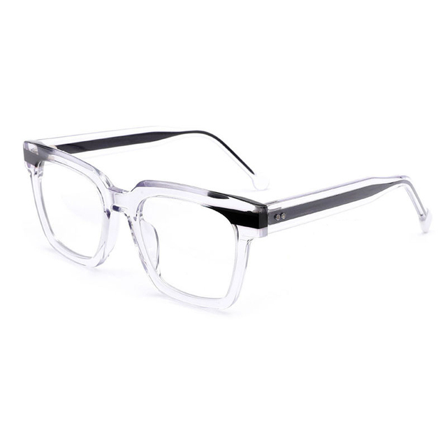Fashion Designer Eyewear Square Frame Eyeglasses High Quality Thick Acetate Large Frame Eyewear