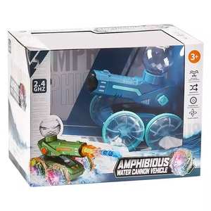 ITTL double montre télécommande 360 rotatif <span class=keywords><strong>clignotant</strong></span> lumière roue transparente amphibie tirer eau pulvérisation RC cascadeur voiture jouets - Product Image 6