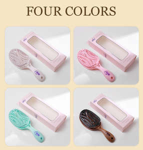 แปรงหวีผมทรงรีขนาดกะทัดรัดแบบใหม่ ขายดี สำหรับผมหยิก ช่วยขจัดผมพันกัน นวดหนังศีรษะ - Product Image 4