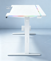Bureau de jeu électrique réglable en hauteur avec lumières LED RGB et chargeur sans fil – Vente en gros