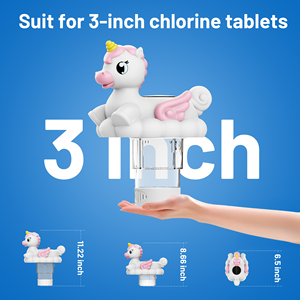 Dispensador de Cloro para Piscina con Diseño de Unicornio, Luz Solar, Carga Rápida, Flotador para Tabletas de Cloro de 3 Pulgadas - Product Image 5