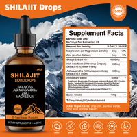 Marques privées, gouttes liquides de Shilajit naturel pur de l'Himalaya, stimulant énergétique, soutien immunitaire, vitamines pour femmes et hommes, 60 ml