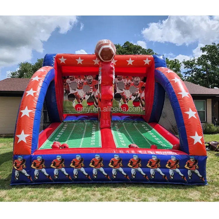 Hot sale outdoor inflatable football game first down inflatable football throw game for party rental