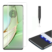 Kaca Tempered 3D Lengkung Full Glue untuk Pelindung Layar MOTO Edge 40 50 Pro untuk Infinix Phanton X2 Note 40 Pro Plus 5G UV Glass