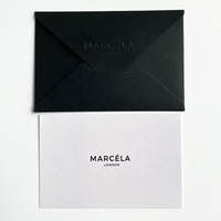 Moda elegante embalaje personalizado gracias tarjeta sobre negro con sello adhesivo