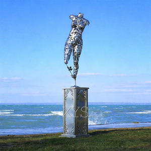 Grande <span class=keywords><strong>statue</strong></span> nue de Vénus Moderne en acier inoxydable poli pour la musique, l'amour et la fête nationale - Product Image 4