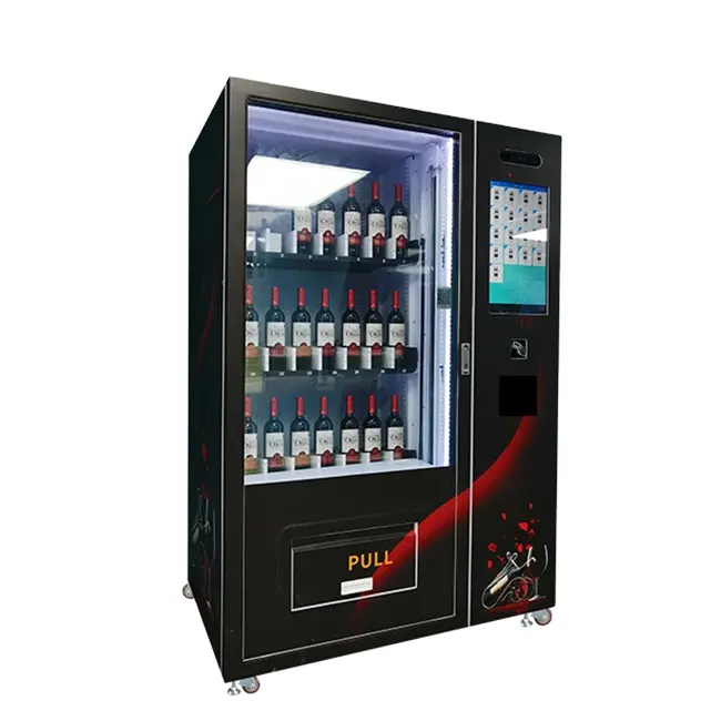 Touchscreen Liquor Beverage Champagner Rotwein Alkohol Bier Verkaufs automat mit Aufzug