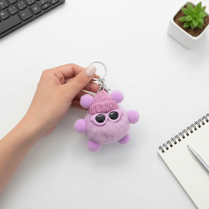 Wholesale Production of New Plush Pendant, Cute Car Keychain Bag, Decorative Toy, Gift, Plush Pom Pom Keychain