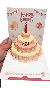 Biglietto d'Auguri 3D Pop-up con Design di Animali Carini e Palloncini Arcobaleno, Stampa Offset con Taglio Laser Personalizzabile - Product Image 6