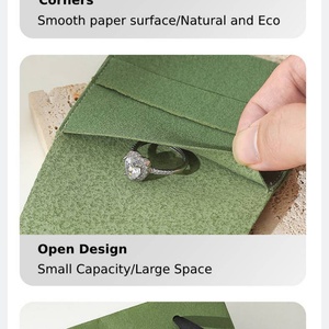 Custom logo Green Lid Base <b>Paper</b> Jewelry Box with Velvet Pouch Set | Custom Jewelry Packaging <b>Boxes</b> Bulk Wholesale - Product Image 5