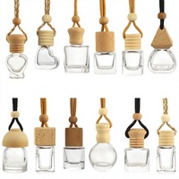 Flacons de parfum de voiture portables carrés de 4 ml à 15 ml en verre, design élégant et luxueux, diffuseur vide avec bouchon à vis, sérigraphie, à suspendre