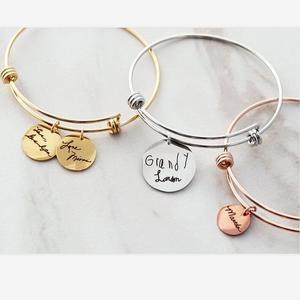 Pulsera de acero inoxidable con <span class=keywords><strong>citas</strong></span> personalizadas, brazalete expandible, regalo conmemorativo - Product Image 1