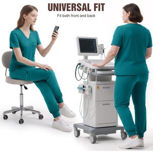 Women V Neck Scrub Top <b>4</b> Pocket Medical Workwear Premium Stretch Hospital Uniform Teal <b>Color</b> - Product Image 6