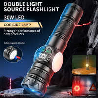 Hochleistungs-Aluminiumlegierung LED-Taschenlampen 1000+ Lumen IPX4 Wasserdicht Wiederaufladbare Taktische Lampe COB LED-Taschenlampe 5 Modi Magnet