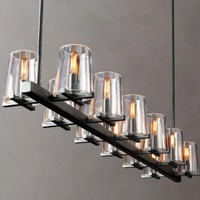 Lustre suspendu à deux niveaux AURORACEYO, décoration ronde en forme de cercle, lustres pour escalier