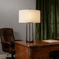 Lampe de chevet moderne en tissu LED avec base en métal artisanale, E14 AC, dimmable, CRI 90 élevé, température de couleur multiple, garantie de 2 ans, lampe de table