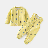 Conjunto de Ropa de Algodón Fino de 60g para Bebé, Ropa de Casa, Ropa Interior, Conjunto de Dos Piezas, Personalizable al por Mayor
