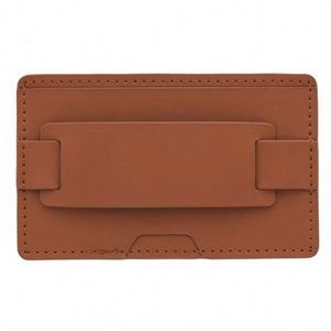 Tarjetero Delgado de Aluminio y Cuero para Hombre, con Correa para el Dedo, Novedoso, para Cartera, Funda de Teléfono, Tarjeta de Identificación - Product Image 2