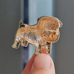 Nouveau zodiaque chinois animal <span class=keywords><strong>Shar</strong></span>-<span class=keywords><strong>pei</strong></span> chien broches <span class=keywords><strong>noir</strong></span> et blanc chien accessoire broche - Product Image 5