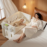 Cuna Multifuncional VSUCH Euro Bed, Cunas Extensibles de Alta Calidad con Altura Ajustable que se Pueden Fijar a la Cama