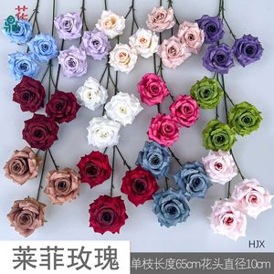 Rosas Artificiales Laifei de 3 Cabezas, Flores de Seda Realistas para Decoración de Bodas, Pasillos y Salones - Product Image 4