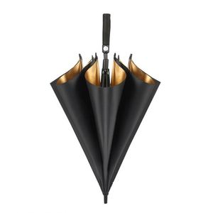 Portable Top Quality Black Personalize Golf Double Canopy <b>Umbrella</b> with Golden Coating for Wind - Product Image 5