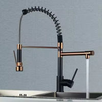 Robinet de cuisine moderne en acier inoxydable chromé, double poignée, bec pivotant à 360 degrés, résistant à la corrosion, facile à nettoyer