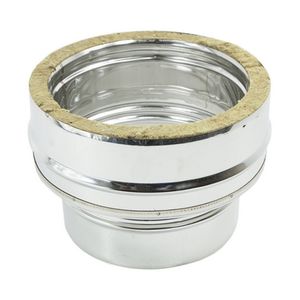 Tubo de Chimenea Moderno de Acero Inoxidable, Conexión de Pared Simple o Doble, 250 mm x 250 mm/300 mm, para Estufa, Chimenea Exterior, Leña Incluida - Product Image 1