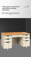 Bureau commercial avec tiroir et serrure, design moderne et simple, construction en acier, pour usage domestique et informatique