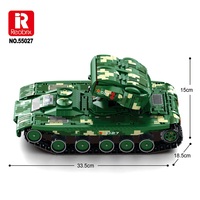 Reobrix 55027 1449 Parça RC Füze Tankı Yapım Seti, 2.4GHz RC, Bluetooth Uygulama Kontrolü ve LED Işıklar, Askeri Zırh Modeli