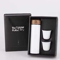 Thermos isotherme en acier inoxydable avec logo personnalisé, couvercle à motif bois, tasse à espresso, tasses à thé, ensemble cadeau