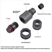 Connecteur de prise moulé en plastique E10 étanche IP67/IP8 à 2 broches, 4 trous, 5 broches, 8 cœurs, droit ou coudé, pour applications intelligentes