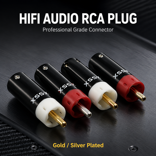 Male RCA Plugs Adapter YIVO XSSH HIFI Audio OEM/ODM 6mm/8mm Gold/Silver Plated Metal & Plastic RCA Connector Jack