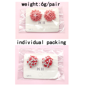 Anting Manik-Manik Bohemian Grosir 15mm Buatan Tangan dengan Stud Baja Tahan Karat Perhiasan Wanita untuk Pernikahan dan Pesta - Product Image 4