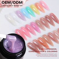 Gel de construction blanc lumineux pour extension d'ongles, gel dur, sans HEMA ni TPO, sans chauffage, certifié CPSR, OEM