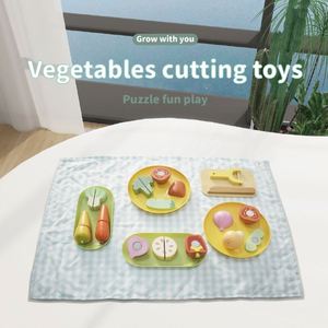Jouet Montessori, cuisine éducative en bois, jouets de cuisine pour faire semblant, pour les tout-petits, ensemble de fruits et légumes, jouet de jeu de rôle - Product Image 1