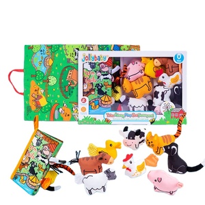 infant children's early education toy cloth book tear-resistant baby palm cloth book gift box with doll and play mat