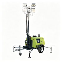Tour d'éclairage mobile sur remorque pour mât de 9 m 4TN4000, 440 000 lumens, générateur à moteur au halide métallique, autonomie continue de 11,9 heures