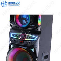 Speaker Karaoke Portabel Dual 15 inci 100-300W Daya Tinggi USB RGB LED HS-TD15A9