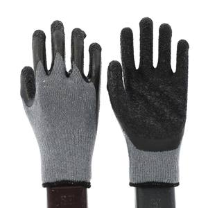 Gants de travail de sécurité CITICITY en coton gris tricoté 10 jauges avec revêtement en latex noir froissé, protection des mains EPI - Product Image 1