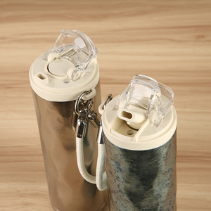 ขวดน้ำไทเทเนียมไร้สาร BPA มูลค่าสูง460มล. กระติกน้ำสุญญากาศสองชั้นแบบพกพาแก้วกาแฟปลอดสารพิษสีสูงสำหรับเป็นของขวัญ - Product Image 6