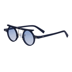 Lunettes de soleil rondes unisexes Cy-98105, monture en PC, protection UV400, style tendance, couleur noire - Product Image 5