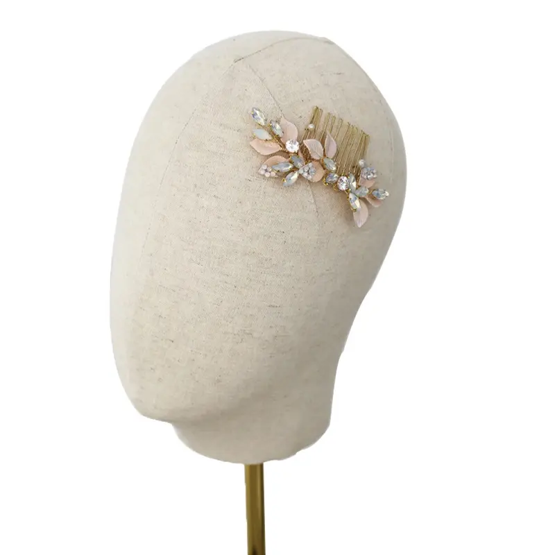 Mode Accessoires Haar Sieraden Haar Side Kammen Rose Leaf Opal Bruids Hoofddeksel Bruiloft Verjaardagscadeau