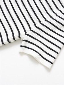 Trendy Boutique 2025 Clothes Women Vendor Elegant Sexy Blouses <strong>Shirt</strong> Knitted Short Sleeve Stripped Cropped Tops T-<strong>shirt</strong> - Product Image 6