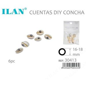 Perline di Conchiglia Ilan 16-18 mm con Design a Occhio e Bordo Dorato per Artigianato Fai-da-Te - Product Image 3