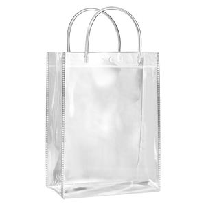 Customized Logo clear <b>Plastic</b> Transparent Pvc Shopping Makeup Cosmetic Bag Pvc <b>Tote</b> Gifts Bag for Gift and Promotional - Product Image 1