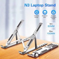 Support de Bureau Pliable Portable en Alliage d'Aluminium CNC, à Hauteur Réglable, pour Ordinateur Portable, Tablette, PC, Ordinateur et iPad