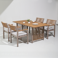 Ensemble de jardin Meiqi couleur orange avec structure en alliage d'aluminium et plateau durable pour jardin, balcon, loisirs