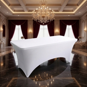 Nappe carrée en polyester multicolore, extensible, sans plis, écologique, ajustée, pour la maison, les mariages et les banquets (vente en gros) - Product Image 6